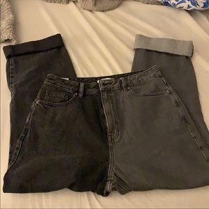 PacSun two tone split grey black straight leg jeans